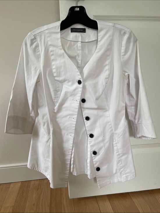 Lechikrasivo Tops - Scrub top - white women’s black Button Scrubs Jacket size XS